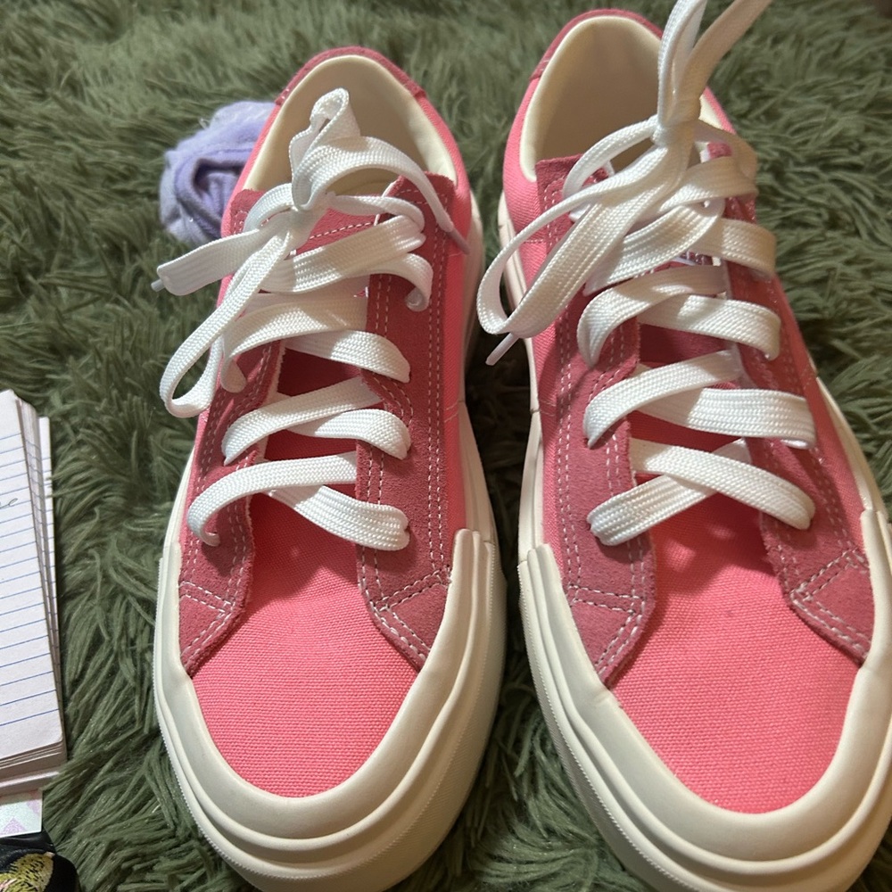 Converse Pink and White Canvas Sneakers